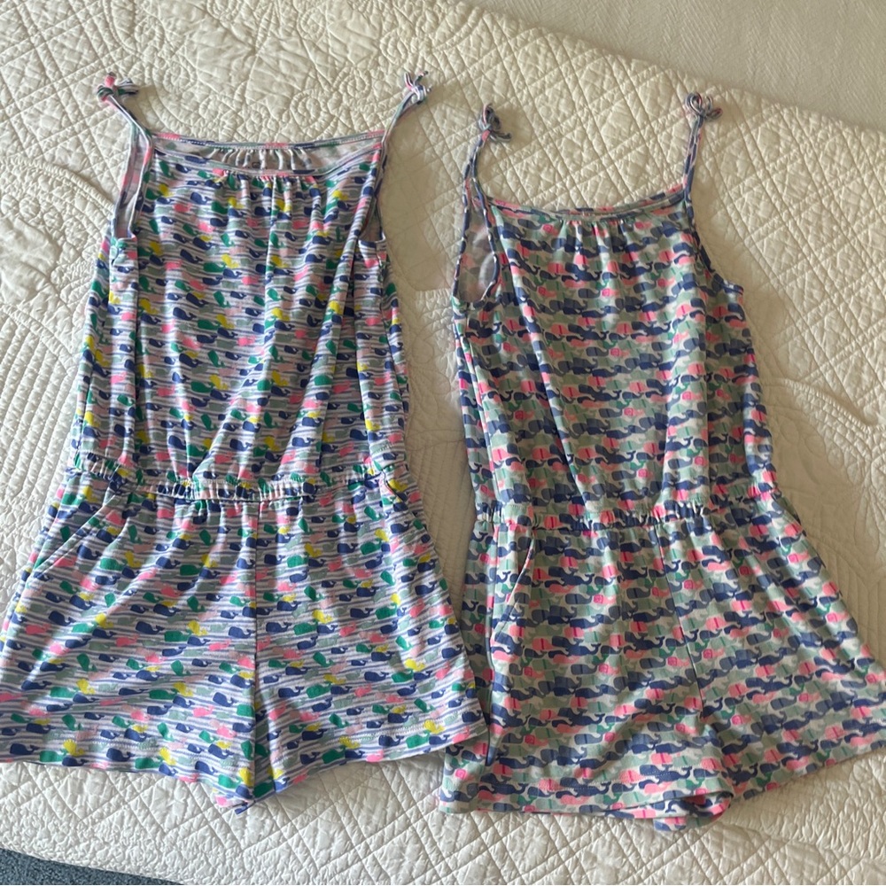 Vineyard Vines 2 girls rompers EUC size medium
